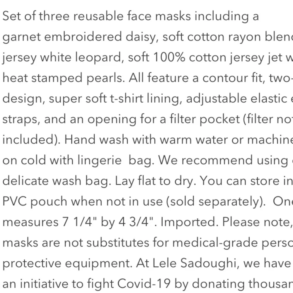 LELE SADOUGHI NWT AUTHENTIC GARNET; LEOPARD & BLACK STAMP PEARLS FACE MASKS